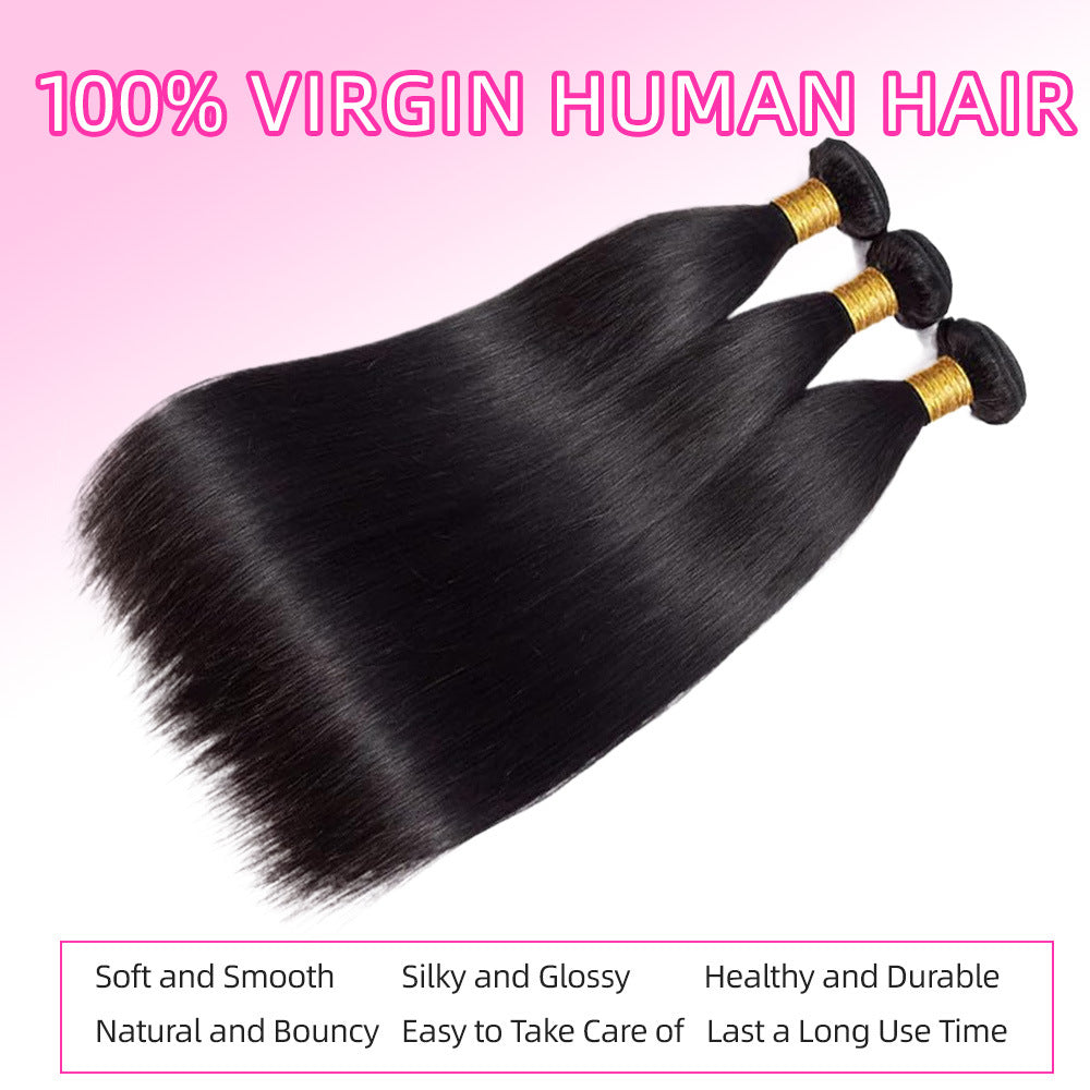 Natural Color Rainy Human Hair Bundles 10-28 Inch Human Hair Brazilian Straight Hair