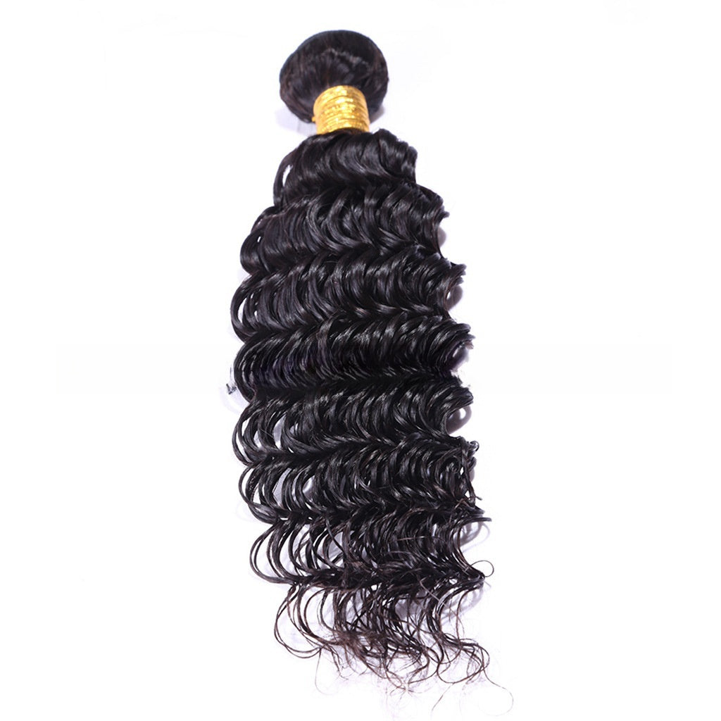 Deep Wave Bundles Human Hair  Brazilian Weave Hair Extensions Weft Deals